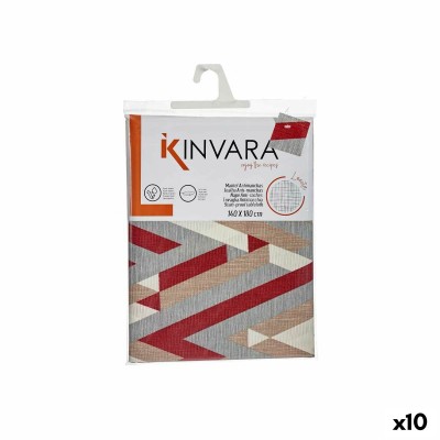 Stain-proof tablecloth Kinvara Grey Maroon Thin canvas Anti-stain Stripes 140 x 180 cm (10 Units)