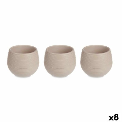 Set of pots Ibergarden Taupe Plastic 8 x 8 x 7 cm (8 Units)