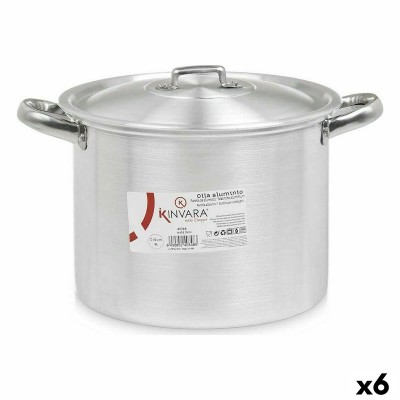 Marmite avec couvercle Kinvara Argenté Aluminium 31 x 20 x 24 cm (6 Unités)