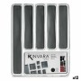 Cutlery Organiser Kinvara Grey Transparent Silicone Plastic TPR Recycled plastic 32,3 x 4,5 x 40 cm (12 Units)