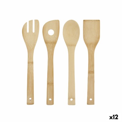 Set of Kitchen Utensils Kinvara Bamboo 8 x 34,5 x 3,2 cm (12 Units)