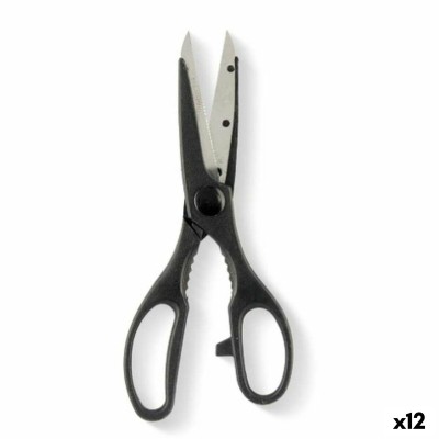 Kitchen Scissors Kinvara Black Silver Stainless steel 7,5 x 21 x 1 cm (12 Units)