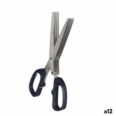 Kitchen Scissors Kinvara Black Silver Metal ABS 7 x 18,5 x 1,7 cm (12 Units)