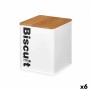Biscuit and cake box Kinvara White Metal 13,7 x 16,5 x 14 cm 14,4 x 16,5 x 14,4 cm (6 Units)