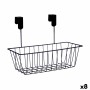 Basket for Kitchen Shelf Kinvara Black Metal Iron 28 x 20,5 x 16 cm 28 x 12 x 9 cm (8 Units)