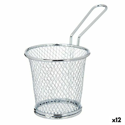 Basket for Presenting Aperitifs Kinvara Silver Metal 15 x 12 x 8 cm 15,5 x 12 x 8 cm (12 Units)