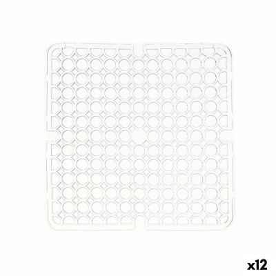 Tapis Antidérapant Kinvara Transparent Plastique 28 x 0,1 x 28 cm 28,5 x 0,1 x 28 cm Évier (12 Unités)