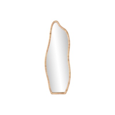 Miroir mural Home ESPRIT Naturel Verre Rotin Scandi 52,5 x 4 x 150 cm