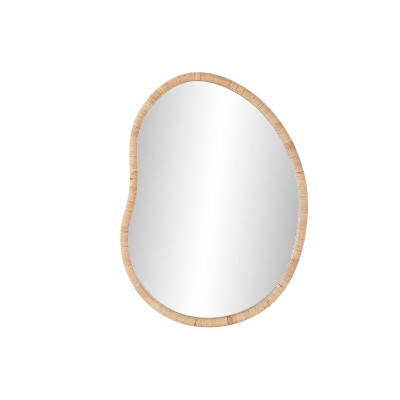Miroir mural Home ESPRIT Naturel Verre Rotin Scandi 78 x 4,5 x 107,5 cm