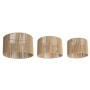 Écran de lampe Home ESPRIT Marron Métal Fibre Naturel (3 Pièces)