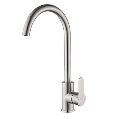 Mixer Tap Fontastock Grey Stainless steel Ceramic Zinc Alloy C-shaped