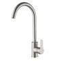 Mixer Tap Fontastock Grey Stainless steel Ceramic Zinc Alloy C-shaped