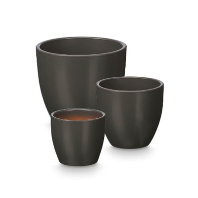Set de pots Ibergarden Anthracite Argile Ø 14 cm Ø 22 cm Ø 17 cm 3 Pièces