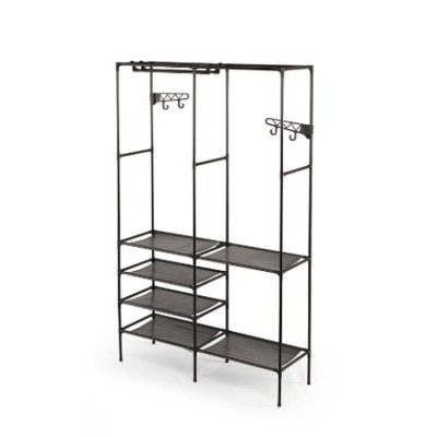 Wardrobe Kipit Black Metal Cloth polypropylene 108 x 36 x 170 cm