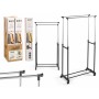 Porte-manteau à Roulettes Kipit Noir Acier inoxydable Plastique 80 x 43 x 160 cm