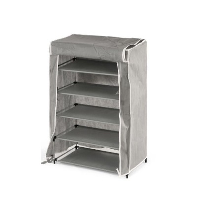 Shoe Rack Kipit Black Grey Cloth 50 x 32 x 88 cm