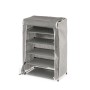Shoe Rack Kipit Black Grey Cloth 50 x 32 x 88 cm