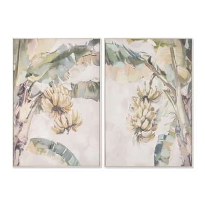 Toile Home ESPRIT Jaune Vert Tropical 82,5 x 3,5 x 122,5 cm (2 Unités)