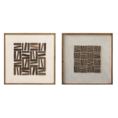 Painting Home ESPRIT Pinewood Recycled Wood 62 x 4 x 62 cm