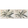 Toile Home ESPRIT Marron Vert Palmiers Tropical 122,5 x 3,5 x 82,5 cm (2 Unités)