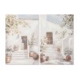 Canvas Home ESPRIT White Green City Cottage 60 x 3,5 x 90 cm (2 Units)