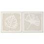 Canvas Home ESPRIT White Beige Leaf of a plant Cottage 62,5 X 3,5 X 62,5 CM (2 Units)