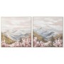 Toile Home ESPRIT Blanc Rose Montagne 80 x 3,5 x 80 cm (2 Unités)