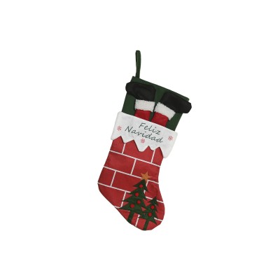 Chaussette de Noël Home ESPRIT Noir Rouge Vert 28 x 2 x 50 cm