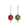 Christmas Bauble Home ESPRIT Red Green Golden Metal 24,5 x 24,5 x 50 cm (2 Units)