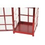 Lanterne Home ESPRIT Rouge Doré Métal Verre 21 x 21 x 63 cm (2 Unités)