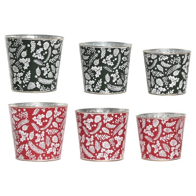 Set de boîtes décoratives Home ESPRIT Rouge Vert Noël 21 x 21 x 19 cm (2 Unités)
