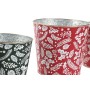 Set of decorative boxes Home ESPRIT Red Green Christmas 21 x 21 x 19 cm (2 Units)