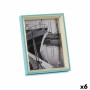 Cadre photo Gift Decor Bleu Blanc Verre Bois MDF (6 Unités)