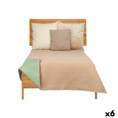 Reversible Bedspread Gift Decor Green Beige 240 x 260 cm 260 x 0,3 x 240 cm (6 Units)
