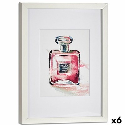 Painting Gift Decor Yellow Blue White Red Glass Particleboard Perfume 33 x 3 x 43 cm (6 Units)