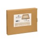Set of trays Gift Decor Brown Transparent Wood Glass Squared 2 Pieces