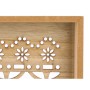 Set of trays Gift Decor Brown Transparent Wood Glass Circle 2 Pieces