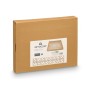 Set of trays Gift Decor Brown Transparent Wood Glass Flower 2 Pieces