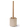 Brosse de salle de wc Berilo Blanc Beige Bois Polyrésine 9,6 x 37 x 9,5 cm (6 Unités)