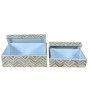 Set de boîtes décoratives Home ESPRIT Blanc Marron Résine Bambou 30 X 16 X 12 CM (2 Unités)