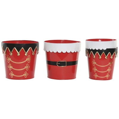 Set de boîtes décoratives Home ESPRIT Blanc Rouge Noël 21 x 21 x 20 cm (2 Unités)
