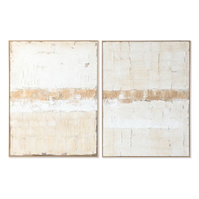 Cadre Home ESPRIT Blanc Beige Abstrait Urbaine 92 x 4,5 x 122 cm (2 Unités)