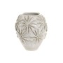 Vase Home ESPRIT Blanc Céramique Style artisanal Feuille d'une plante 22 x 22 x 25 cm