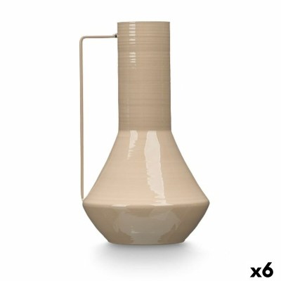 Vase Gift Decor Brown Iron Conical 17 x 29 x 7 cm (6 Units)