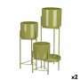 Set de pots de fleurs Gift Decor Vert Fer 3 Pièces (2 Unités)