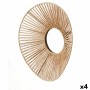 Miroir mural Gift Decor Naturel Oblongue 43 x 13,5 x 38 cm (4 Unités)