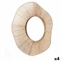 Miroir mural Gift Decor Naturel Ondes 59 x 11 x 59 cm (4 Unités)