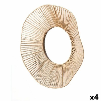 Miroir mural Gift Decor Naturel Ondes 52 x 9 x 51 cm (4 Unités)