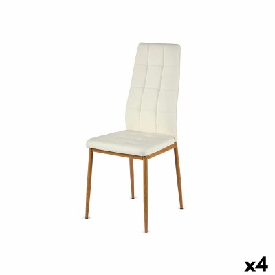 Chaise de Salle à Manger Gift Decor Blanc Bois Polyuréthane Fer 42 x 51 x 97 cm (4 Unités)
