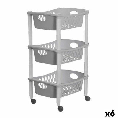 Chariot à légumes Stefanplast Gris Plastique 40 x 29,5 x 68,5 cm (6 Unités)